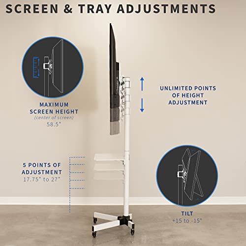 VIVO Mobile TV Cart for 1360 inch Screens up to 55 lbs, LCD LED OLED