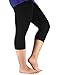 Passionate Adventure Relaxed Fit Elastic Waist Womens Ultra Soft Leggings Under Tunic Bamboo Capri Pants Regular and Plus Size Black 4XL (US Size XL)