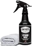 CarGuys Hybrid Wax Sealant - Most Advanced Top Coat Polish and Sealer on the Market - Infused with Liquid Carnauba for a Deep Hydrophobic Shine on All Types of Surfaces - 18 Ounce Kit