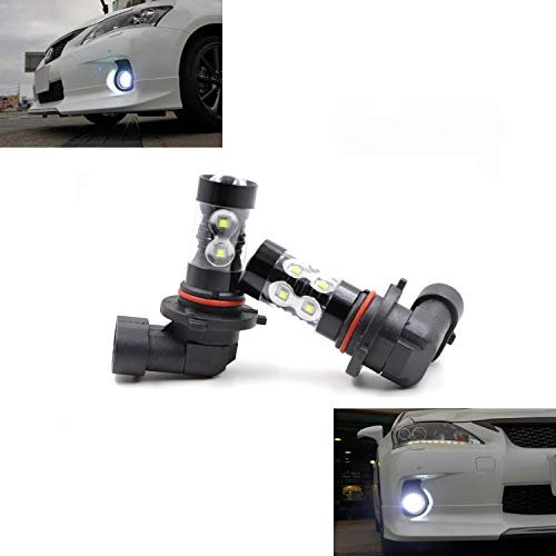 Dantoo 2 x 9145 LED Bulbs H10 Fog Light Bulbs Extremely Bright 6000K 10 SMD 9140 LED Fog Light Lamp Replacement for DRL or Fog Lights, Xenon White - Thumbnail 3
