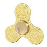 Spinner Fidget EDC ADHD Focus Toy Ultra Durable High Speed 3-6 Min Spins Precision Kirsite (Gold)