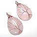 Top Plaza Wire Wrapped Tree of Life Natural Gemstone Teardrop Pendant Necklace Healing Crystal Chakra Jewelry for Women - Rose Quartz