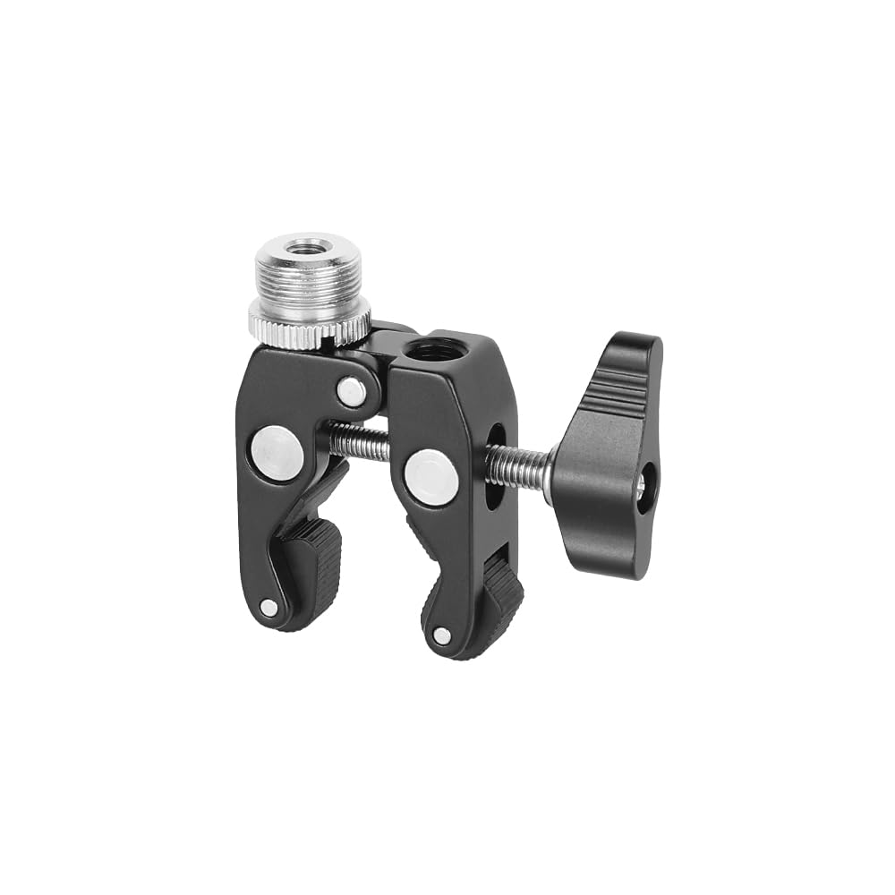 SZRIG Super Clamp with 5/8"-27 Male Thread for Microphone Mount(Black)