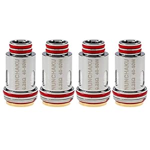Uwell Nunchaku Coils (0,25 Ohm), Kanthal A1, Riccardo Verdampferköpfe für e-Zigarette, 4 Stück