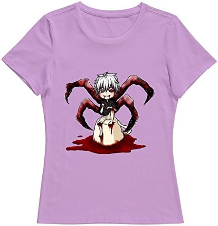 StaBe Female Ken Kaneki Tokyo Ghoul T-Shirt 100% Cotton Sport Pink S