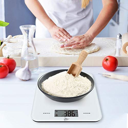 Uten Digital Kitchen Food Scale with Back-Lit LCD Display, Tempered Glass Surface Touch Screen, Battery Included - Thumbnail 7