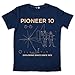 Hank Player U.S.A.. NASA Pioneer 10 Men's T-Shirt (XL, Vintage Navy)