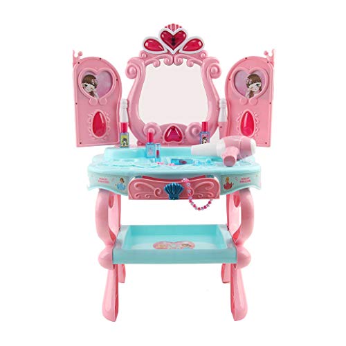 Vanity Set Girls Toy Makeup Accessories Play Set Beauty Salon Vanity Pretend Play Kids Vanity Table with Induction Function & Makeup Accessories - Thumbnail 7