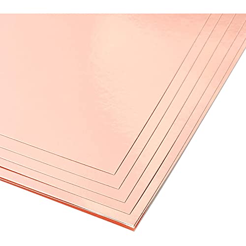 50 Pack Metallic Rose Gold Cardstock Sheets for Arts and Crafts, Single