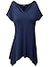 Zero City Women's Short Sleeve Cold Shoulder Casual T-Shirt Tunic Top NAVY XL