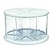 Deflecto Rotating Carousel Craft Storage Organizer, 360 Spin, 6-Canister Configuration, Clear, White Lids, 11 1/8