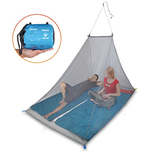 Dimples Excel 2 Person Camping Mosquito Net outdoor Travel Insect Mosquito Netting, Triangle Fly Screen, Insect Protection with Hanging Kit and Carry Bag (2 Person Mosquito Net)
