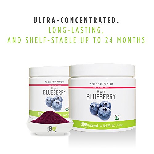 Nubeleaf Blueberry Powder - Non-GMO, Gluten-Free, Raw, Organic, Vegan Source of Essential Vitamins & Minerals - Single-Ingredient Nutrient Rich Superfood for Cooking, Baking, Smoothies (6oz) - Thumbnail 5