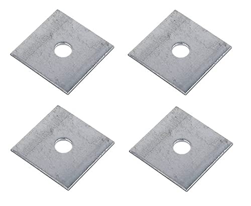 TERF® Heavy Duty M8 (8mm) X 40mm X 5mm Zinc Plated Steel Square Plate Washer - 8mm ID X 40mm OD X 5mm Thickness - Pack of 4
