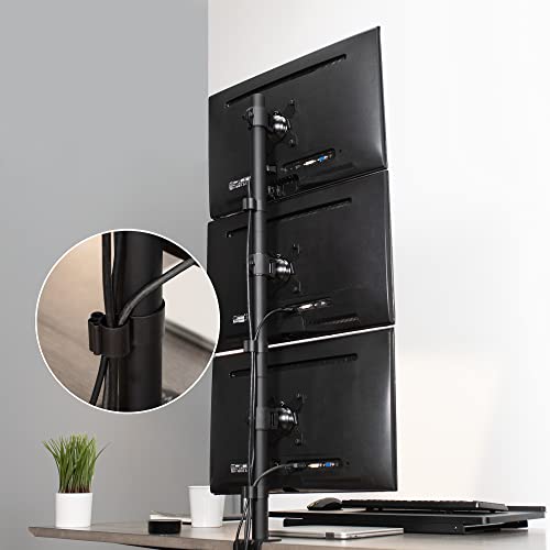 VIVO Triple LCD Monitor Desk Stand, Desktop Mount, Stacked Vertical 3