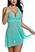 Avidlove Women Halter Lace Babydoll Mesh Sexy Lingerie Set Nightwear, Medium, Green Eba