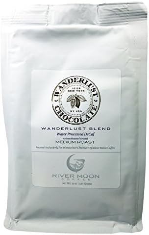 Colombian DECAF Ground Coffee, 12 oz. Medium Roast, 100% Arabica, Swiss Water Process Decaffeinated, SWP, Wanderlust Chocolate, 12 Ounces