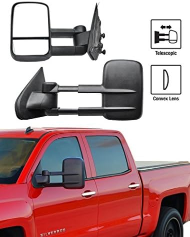 Gevog Driver and Passenger Side Towing Mirrors for 14-17 Chevrolet/ GMC Pickup Telescoping Manual Tow Mirrors Set
