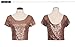 Women's Glitter Sequins Backless Crop Tops Candy Colors Short Sleeve T-Shirt Small Gold