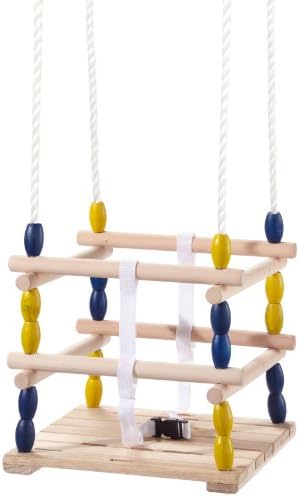 Siva Toys 262245 Siva ''Baby Swing Made of Wood '', Multi Colour, 30 x 30 cm