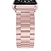 Simpeak Stainless Steel Band Strap Compatible Apple Watch 42mm 44mm Series 1 Series 2 Series 3 Apple Watch 4 - Large/Rose Gold for Women Men