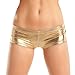 LoveFifi Women's Leather Look Stretch Boyshort Panty - Small/Medium - Gold