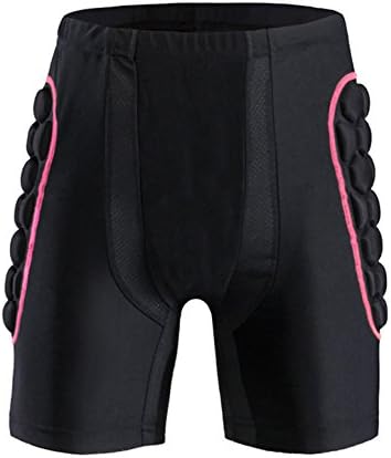 Skateboarding Snowboard Riding Ski Motocross Cycling Hip Padded Short Black and Pink S