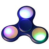 Hot Sale! AMA(TM) LED Light Fidget Hands Spinner Fingertip Bearing Toy EDC Focus ADHD Autism Decompression Gyro (Blue)