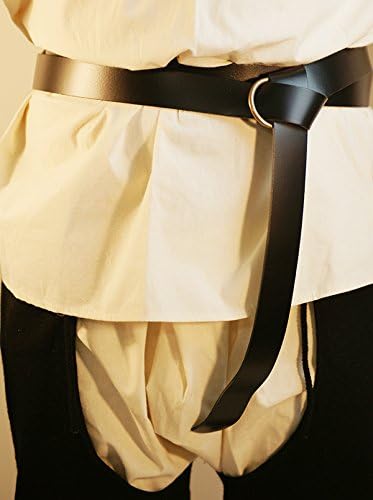 CL HISTORICAL COSTUMESMedieval-LARP-Reenactment-Viking-Battle Ready Black Leather WRAP Around Knights Belt 1.5" Wide