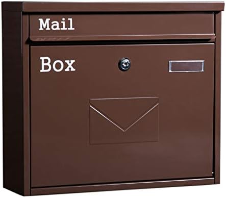 ヴィラ郵便受け屋外壁紙新聞雑誌郵便箱防水レトロロック大文字ボックス Color Brown Greenlightproductions