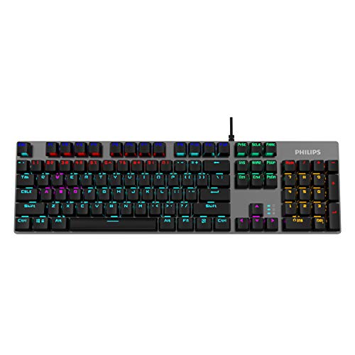 Philips Wired Mechanical RGB Gaming Keyboard | 16 Ambiglow Chroma FX & Customizable Key Light Maps | Anti-Ghosting, N-Key Rollover | Quick-Trigger, Soft-Click Philips-Brown Switches (SPK8404) Philips Wired Mechanical RGB Gaming Keyboard | 16 Ambiglow Chroma FX & Customizable Key Light Maps | Anti-Ghosting, N-Key Rollover | Quick-Trigger, Soft-Click Philips-Brown Switches (SPK8404)