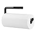 mDesign Wall Mount Paper Towel Holder for Inside Kitchen Cabinets and Home � Black