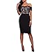 CHARMORE Women's Lace Top Off The Shoulder Bodycon Party Cocktail Dress