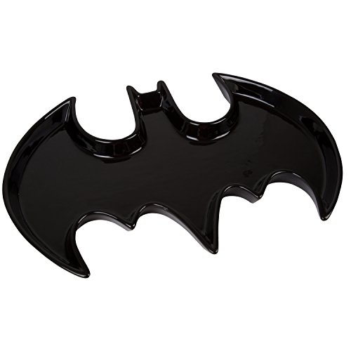 Batman-Ceramic-Serving-Tray-Platter-DC-Justice-League-Bat-Symbol-Design-Dishwasher-and-Microwave-Safe-Black-14-x-10