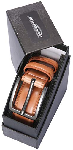 Mens Belt - Autolock Genuine Leather Dress Belt - Classic Casual Belt for Men in Gift Box