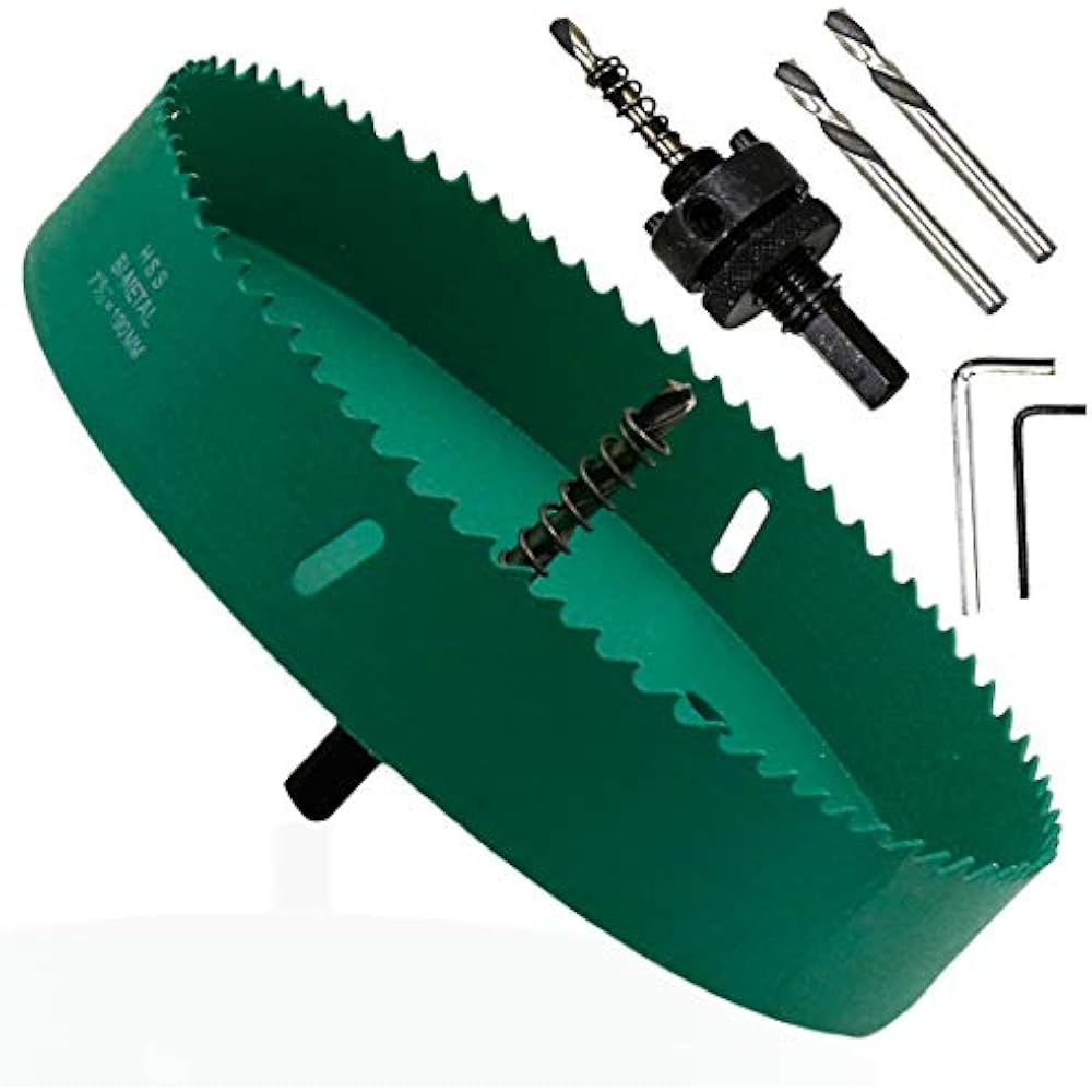 LICTOP 190mm / 7.5 Inch Hole Saw With Heavy Duty Arbor, BiMetal Drill