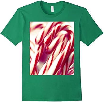 Men's Candy Cane T-Shirt Medium Kelly Green