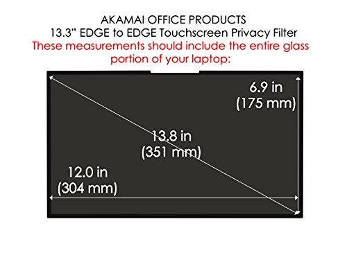 Easy On/Off Privacy Screen Filter for 13.3 inch Edge to Edge Glass Widescreen Laptop - Works on Touchscreens - PLEASE MEASURE CAREFULLY