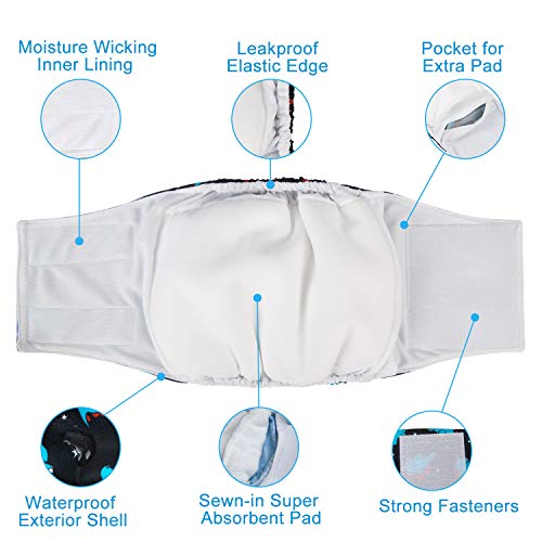 CuteBone Male Dog Diaper Large Reusable for Poop and Pee DM13L Pricepulse