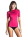 Roxy Women's Whole Hearted Short Sleeve Rash Guard, Cherry, Medium