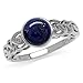 Genuine Lapis White Gold Plated 925 Sterling Silver Celtic Knot Solitaire Ring