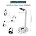 VESHOW Aluminum Headphone Stand Headset Hanger - Gaming Headset Holder for Desk, Earphone Mount with Silicone Phone Tablet Stand for All Over-Ear Headphones