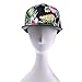 ZLYC Women's Flatbill Visor Snapback Baseball Hat Floral Print Neon Sign (Black)
