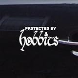Protected By Hobbits White Window Macbook Wall Art Sticker Decal Adhesive Vinyl Bike Auto Decor Wall Car Art Lord Of The Rings Home Decor