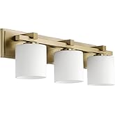 Quorum 5369-3-80 Contemporary Modern Three Light Vanity in Brass - Antique Finish,