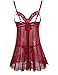 Avidlove Womens Lingerie Halter Chemises Strappy Babydoll Nightwear, Dark Red, Large