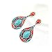Elakaka Women's Beads Pattern Resin Droplets Earrings(Blue)