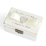 LOVEhandmade Custom Wedding Ring Box, Personalized Ring Bearer Box, Wooden Rings Holder, Wooden Box for Rings, Custom Name & Date