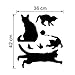 Hatop Cats Butterfly Wall Stickers Art Decals Mural Wallpaper Decor DIY For Home Living Room Bedroom Bathroom Kitchen