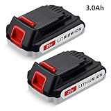 FirstPower LBXR20 3000mAh Replace for Black+Decker 20V MAX Lithium Battery LB20 LBX20 LST220 LBXR2020-OPE LBXR20B-2 LB2X4020 Cordless Tool Battery Extended Run Time 2-Packs
